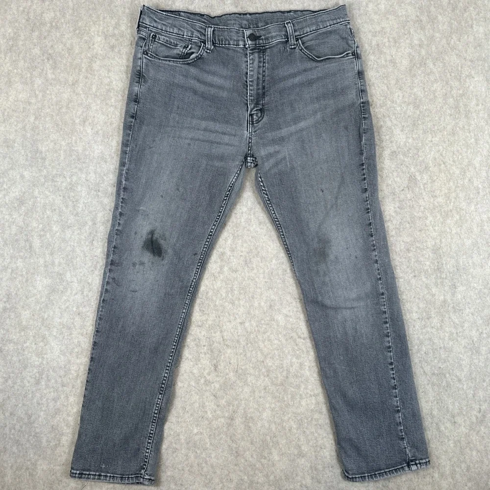 Levi's 511 Jeans Men's 38x30 Slim Fit Gray‎ Wash Denim Red Tab Distressed